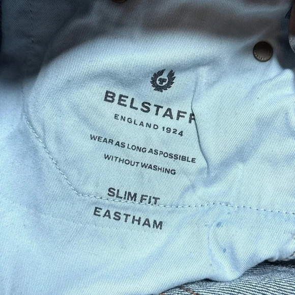 Belstaff Eastham Low Waist Slim Leg Blue Moto Denim Jeans Mens 28 - Picture 9 of 11